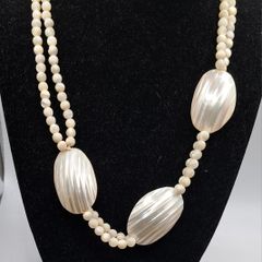 14 ct gold double strand pearl necklace