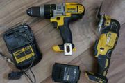 DeWalt Drill and DeWalt Multi tool one battery and charger - in working order