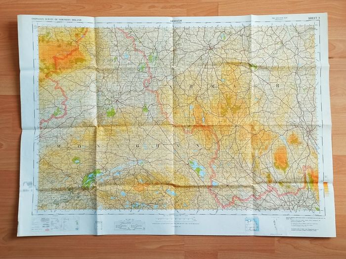 Vintage Ordnance Survey maps of Northern Ireland set of 9 maps