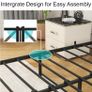 Single Bed Frame with LED Lights Storage Upholstered Headboard and Charging Station Image 4