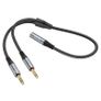 Hoco UPA21 Nylon Braid AUX Audio Cable Female to 2 x 3.5mm Male Image 2