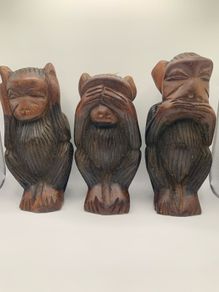 vintage carved monkeys
