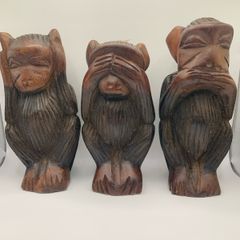 vintage carved monkeys