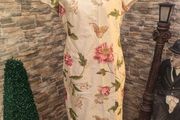 Cream floral embroidered  Oriental dress size medium occasion wedding holiday Postage included