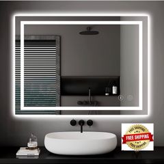 Bathroom Mirror with LED Lights, 500x700 MM Illuminated Backlit