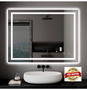 Bathroom Mirror with LED Lights, 500x700 MM Illuminated Backlit