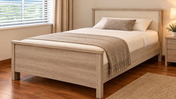 Double Bed Frame 140 x 190 cm + mattress