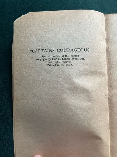 Vintage book Captains Courageous by Rudyard Kipling