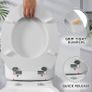 White Wooden Toilet Seat Antibacterial Adjustable Hinges Toilet Seat Fits Never Slips for Bathroom with Soft Close and Quick Release for Easy Clean and Assembly (Soft Close, White) Image 4