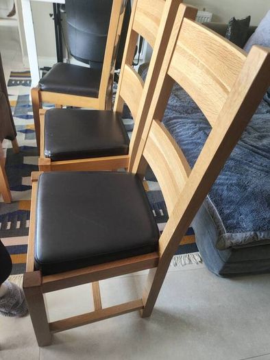 Oak Dining Chairs and Bench for Sale