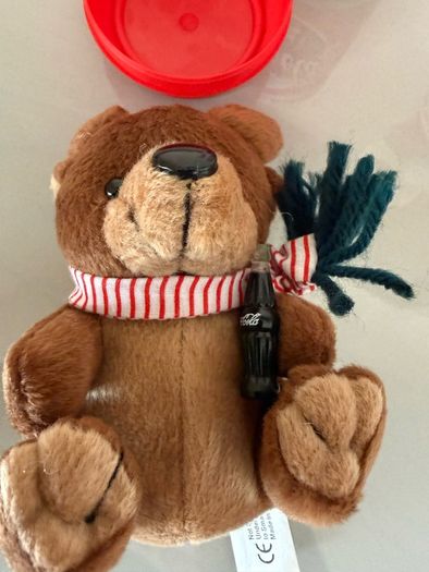 Vintage Christmas Coca cola soft toys in can