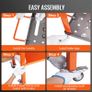 Welding Table 36" x 18", 1200lbs Load Capacity Steel Welding Workbench Table on Wheels, 2 Layers Portable Work Bench with Braking Casters, 4 Tool Slots, 5/8-inch Fixture Holes Image 3
