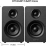 NEW SALE | Active Bluetooth 5.0 Bookshelf Speakers - 60W Carbon Fiber Speaker Unit - Built-in 24bit DAC - Dynamic 3D Surround Sound - 2.0 Computer PC Monitor Gaming Speakers (Pair, Black) Image 5