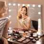 Hollywood Vanity Mirror with Lights, 58x45cm Large Lighted Makeup Mirror with 15 Dimmable Bulbs, 3 Color Modes, Touch Screen Control, Adapter Plug Image 3