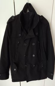 Jack & Jones Premium Collection Max Black Double Breasted Jacket Coat Size L