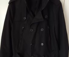 Jack & Jones Premium Collection Max Black Double Breasted Jacket Coat Size L