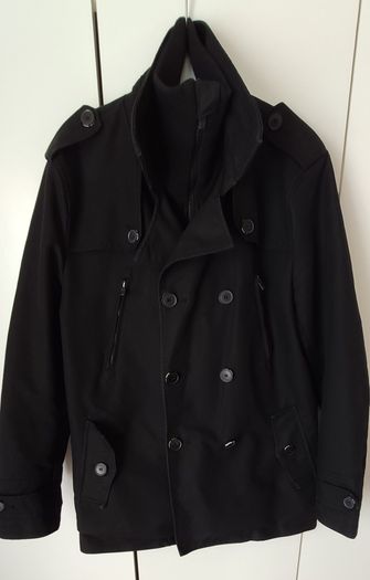 Jack & Jones Premium Collection Max Black Double Breasted Jacket Coat Size L