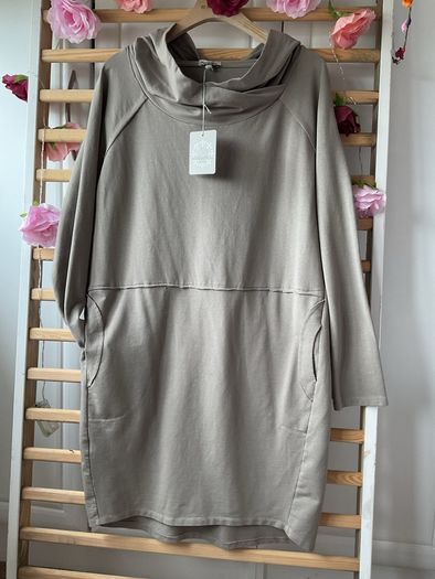 dress bnwt casual hooded dress size small 10/12 khaki marina gigli