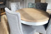 Grey fabric dining chair - Ez Living x4