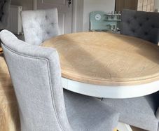 Grey fabric dining chair - Ez Living x4