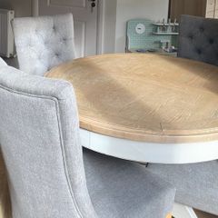 Grey fabric dining chair - Ez Living x4