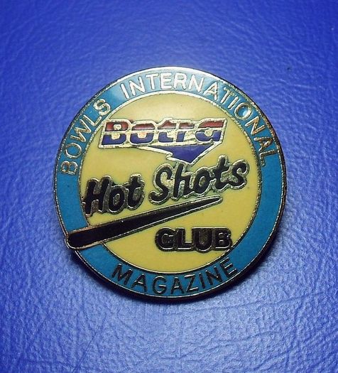 BOTRA HOT SHOTS CLUB (Bowls International Magazine) - membership enamel badge (1990's)