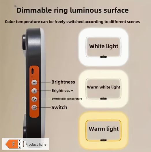 Smartphone Camera Stand, Handheld Circular Selfie Light Kit,