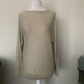 Gold sparkle fine knit jumper. Size 12