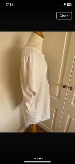 White/silver cotton top size 14 - made in Italy