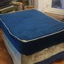 Navy Grey Velvet Ottoman with storage Image 3