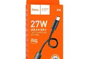 Hoco X96 Hyper USB To Type-C Fast Charging Cable 27W L=0.25M Black