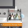 Black Spice Rack Organiser, 2 Tier Spices Organizers and Storage Racks, Spice Racks Free Standing for kitchen Countertop Organizer Image 2