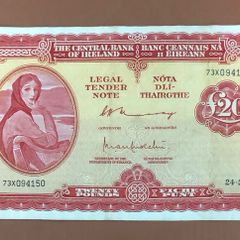 Irish Twenty Pound lavery note