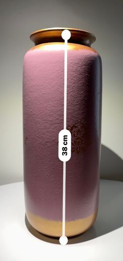 Vintage W Germany 505-41 Pottery Vase - Hand Painted - Pink Copper - Upcycled