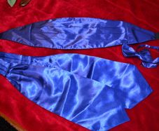 satin cravat, bow tie and belt