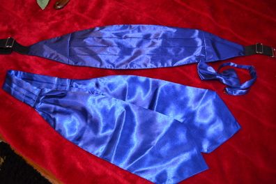 satin cravat, bow tie and belt