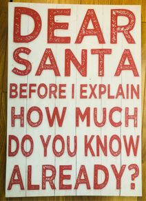 Christmas Santa canvas 'Dear Santa let me explain