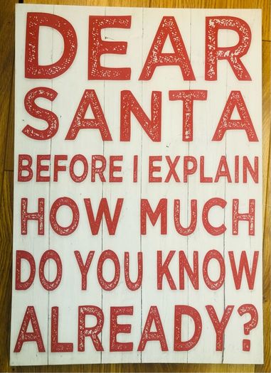 Christmas Santa canvas 'Dear Santa let me explain