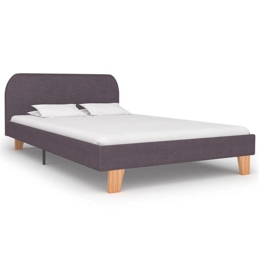 Bed Frame Taupe Fabric 120x190 cm