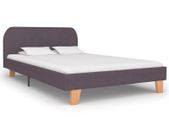 Bed Frame Taupe Fabric 120x190 cm