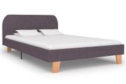 Bed Frame Taupe Fabric 120x190 cm