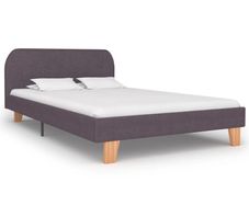 Bed Frame Taupe Fabric 120x190 cm