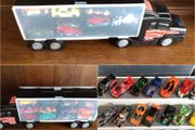 Car transporter carry case and hot wheels cars bundle