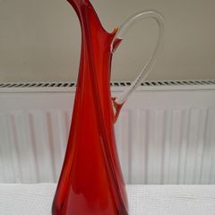 Murano glass Sommerso beak vase or jug