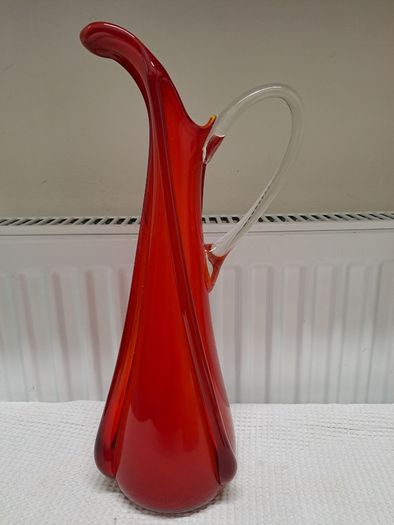 Murano glass Sommerso beak vase or jug