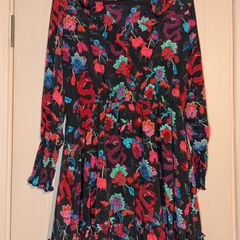 Gorgeous long sleeve floral plus dragon print midi dress