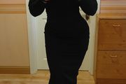 Black open shoulder long sleeve dress, size 12