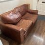 Free 2 Seater Brown Leather Couch Take Away Image 2
