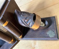 Vintage Normandie wood clog shoe bookends