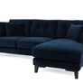 Navy Velvet Corner Group RH facing Chaise Image 2